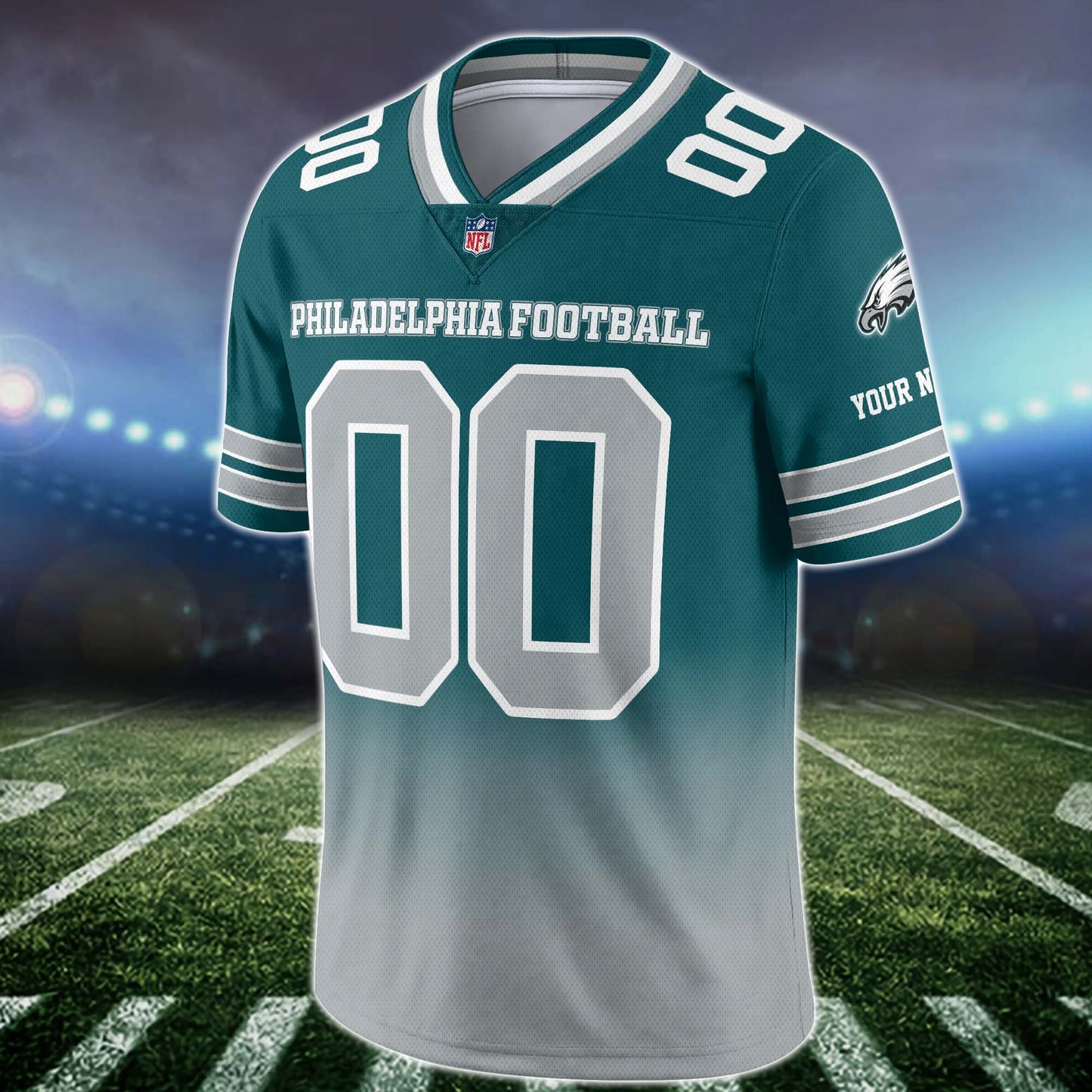 Philadelphia Eagles Vneck Football Jersey Custom Name and Number, Football Team Gift for Fans ETUA-10023785