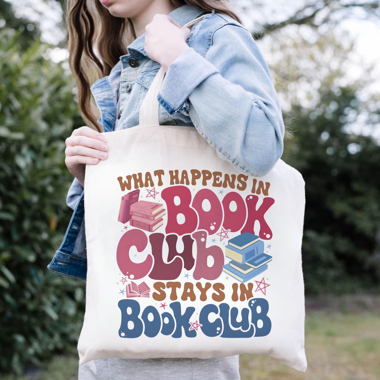 Book Club Tote Bag – Retro Reader Aesthetic