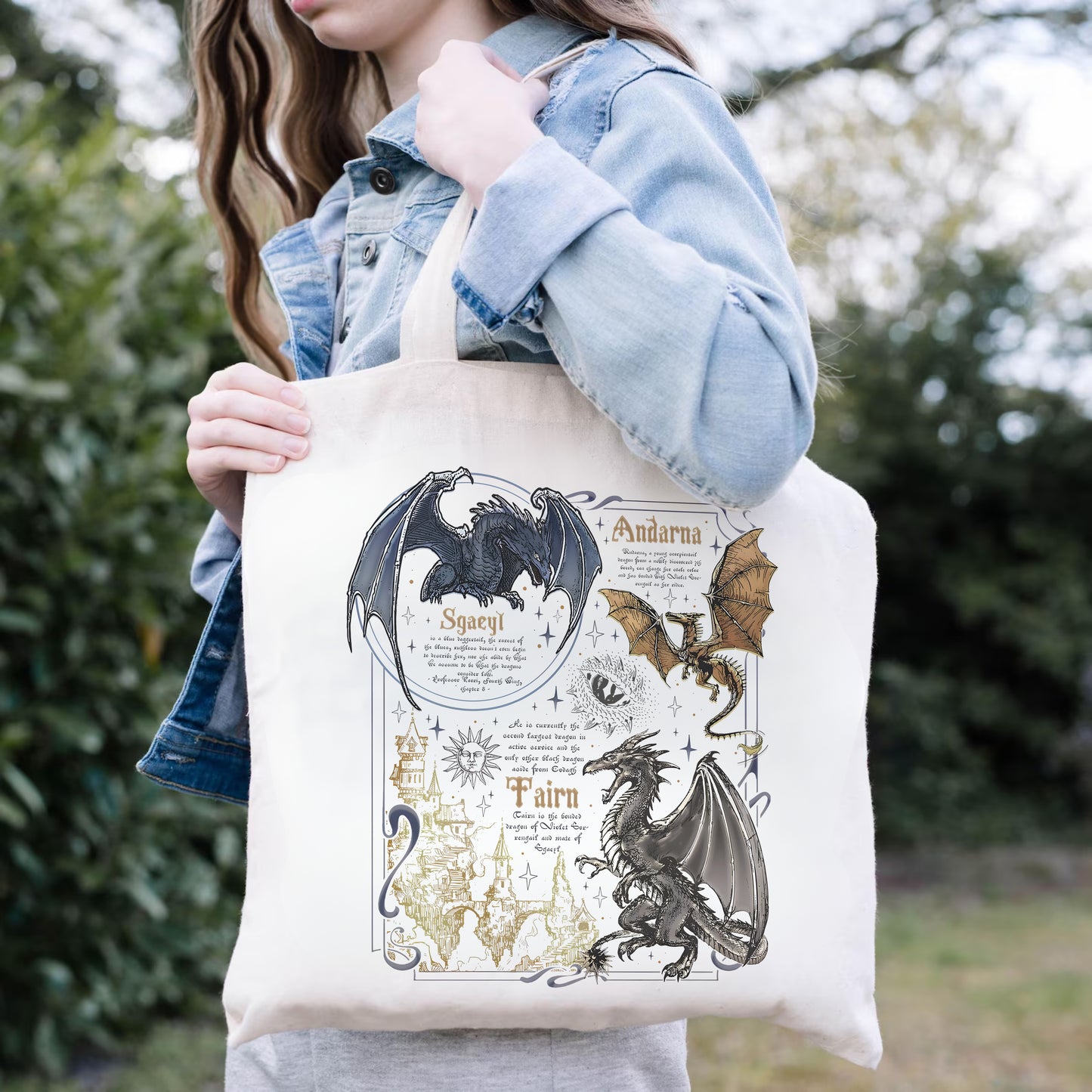 Fourth Wing Dragon Guide Tote – Sgaeyl, Andarna & Tairn
