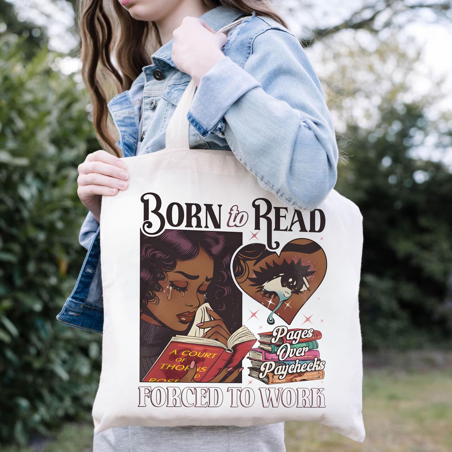 ACOTAR Reader Tote – Born to Read, Forced to Work Bag