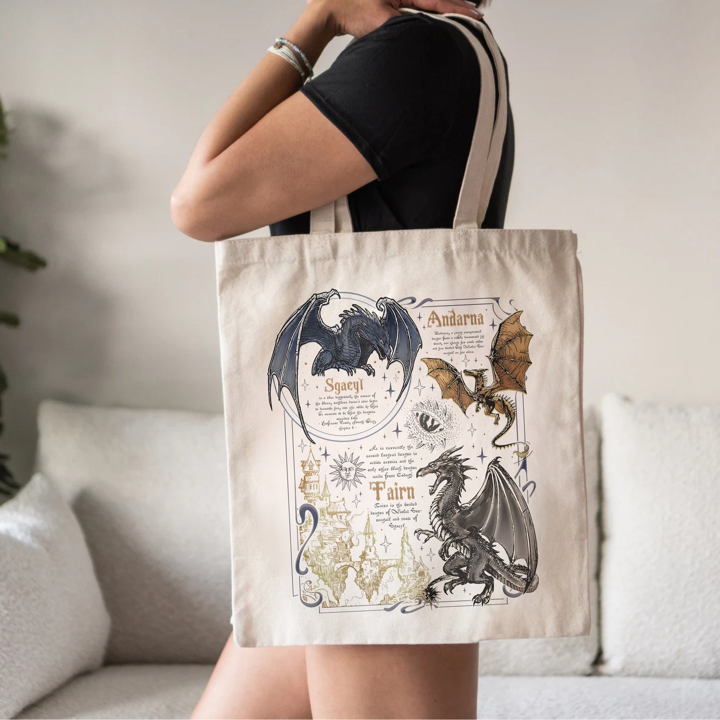 Fourth Wing Dragon Guide Tote – Sgaeyl, Andarna & Tairn