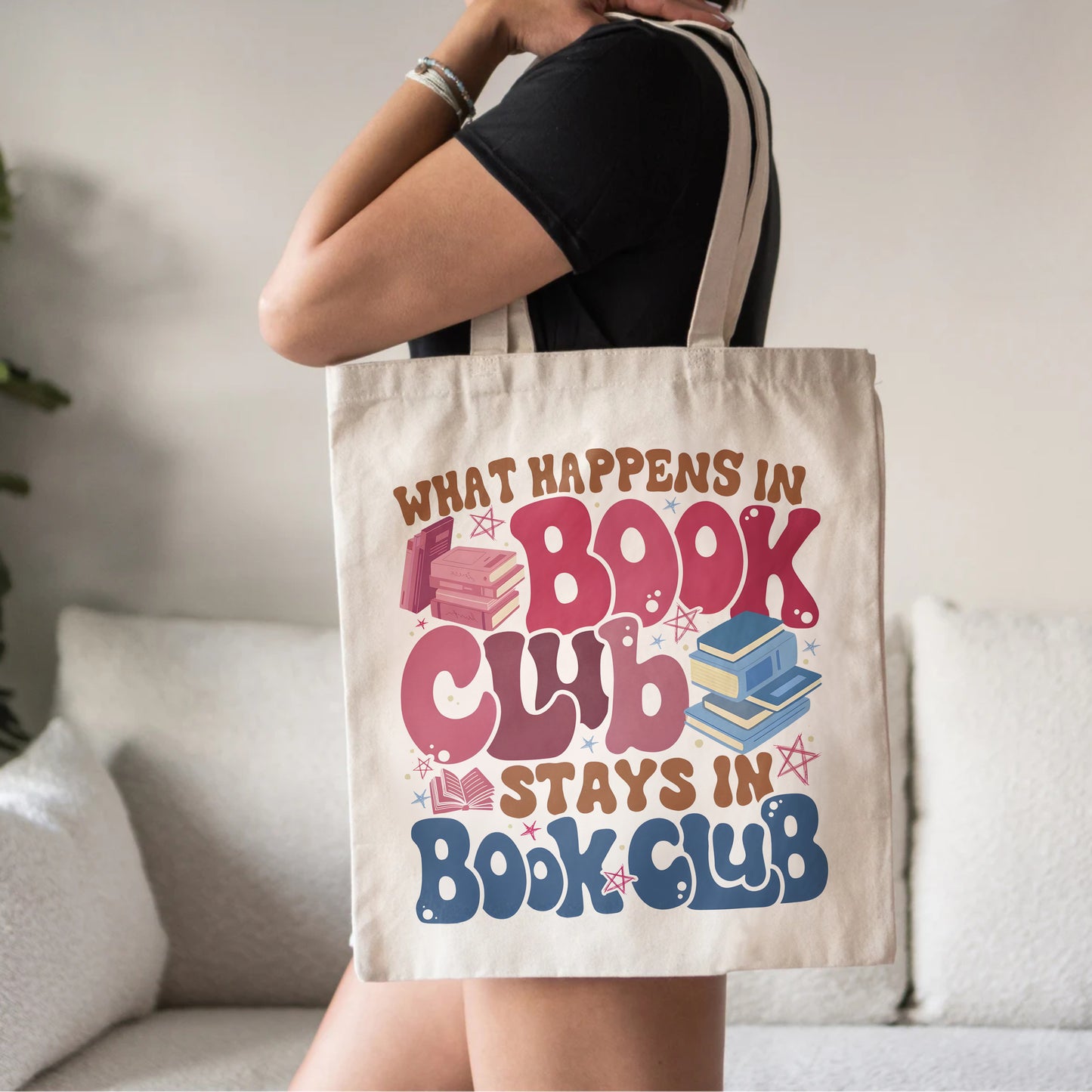 Book Club Tote Bag – Retro Reader Aesthetic