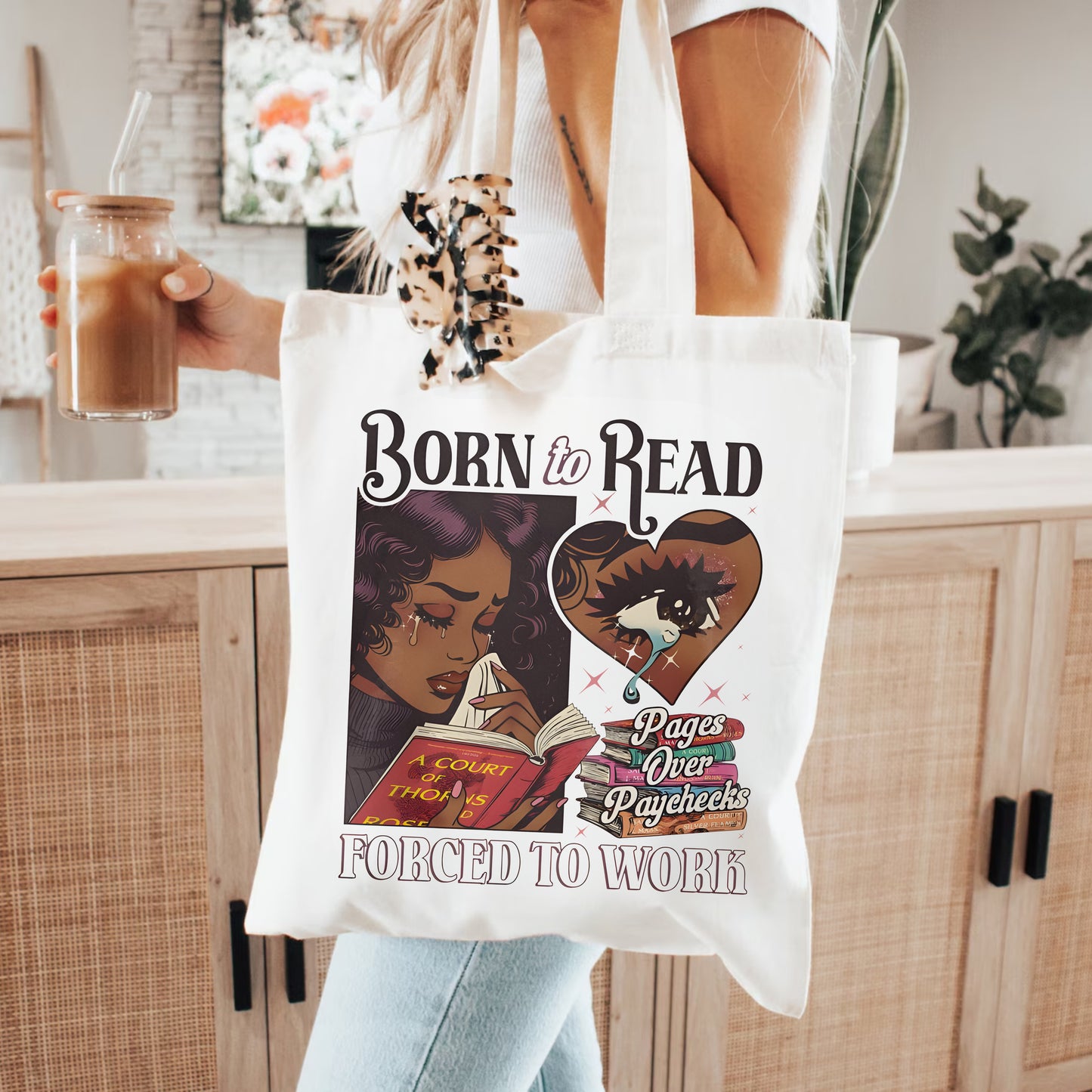 ACOTAR Reader Tote – Born to Read, Forced to Work Bag