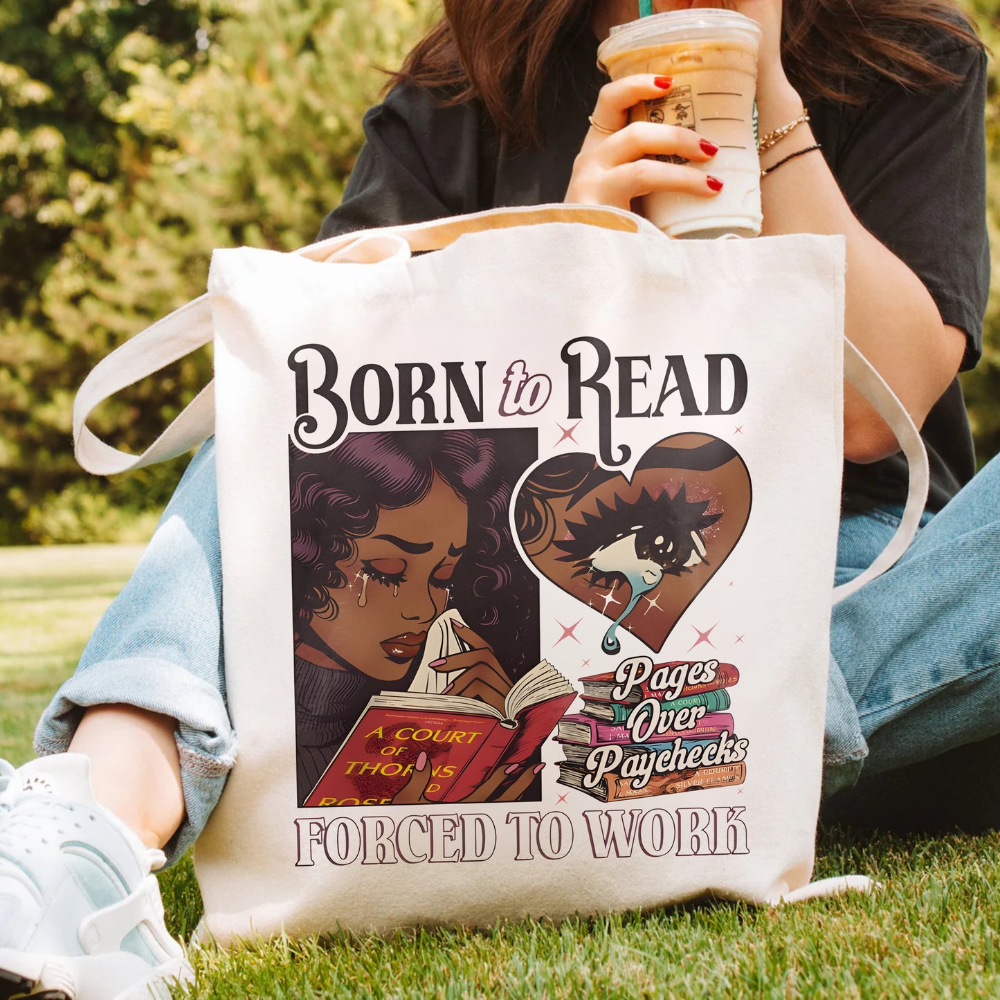 ACOTAR Reader Tote – Born to Read, Forced to Work Bag