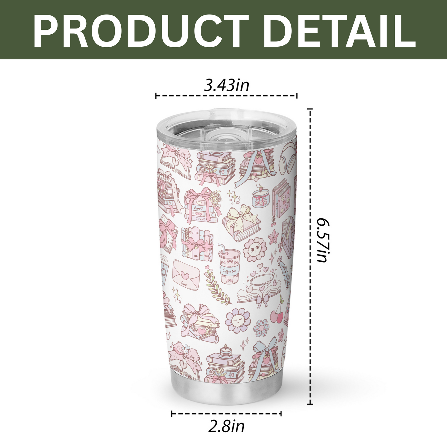 Pastel Bookish Tumbler