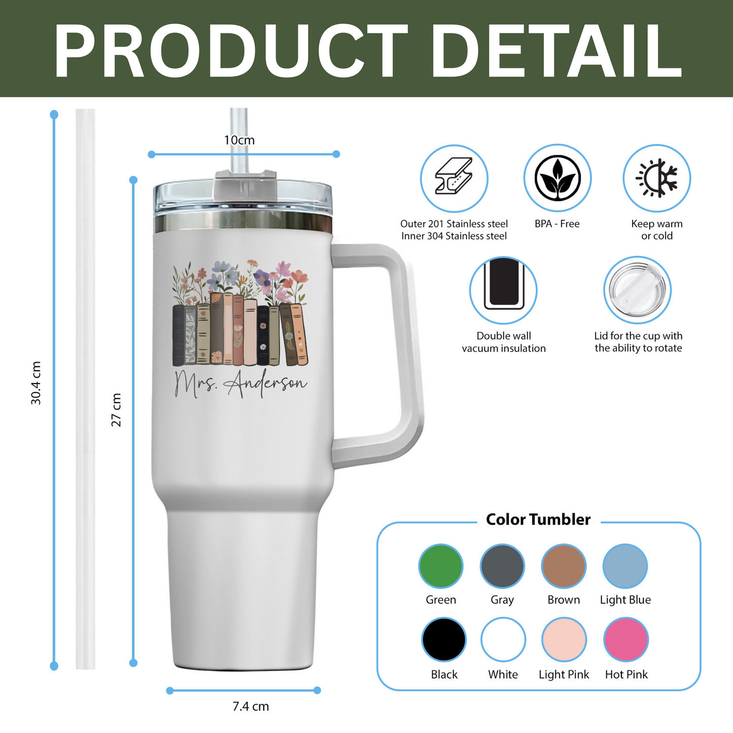 Custom Name Bookish Tumbler