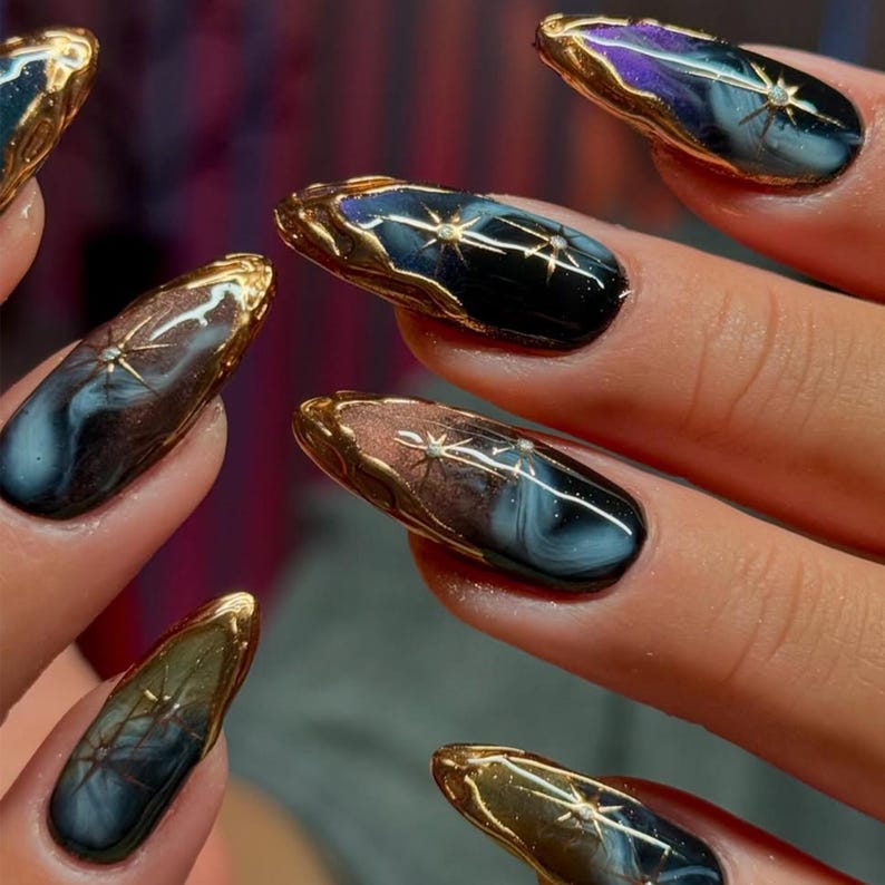 ACOTAR Starfall Galaxy Nails | Night Court Inspired Press Ons