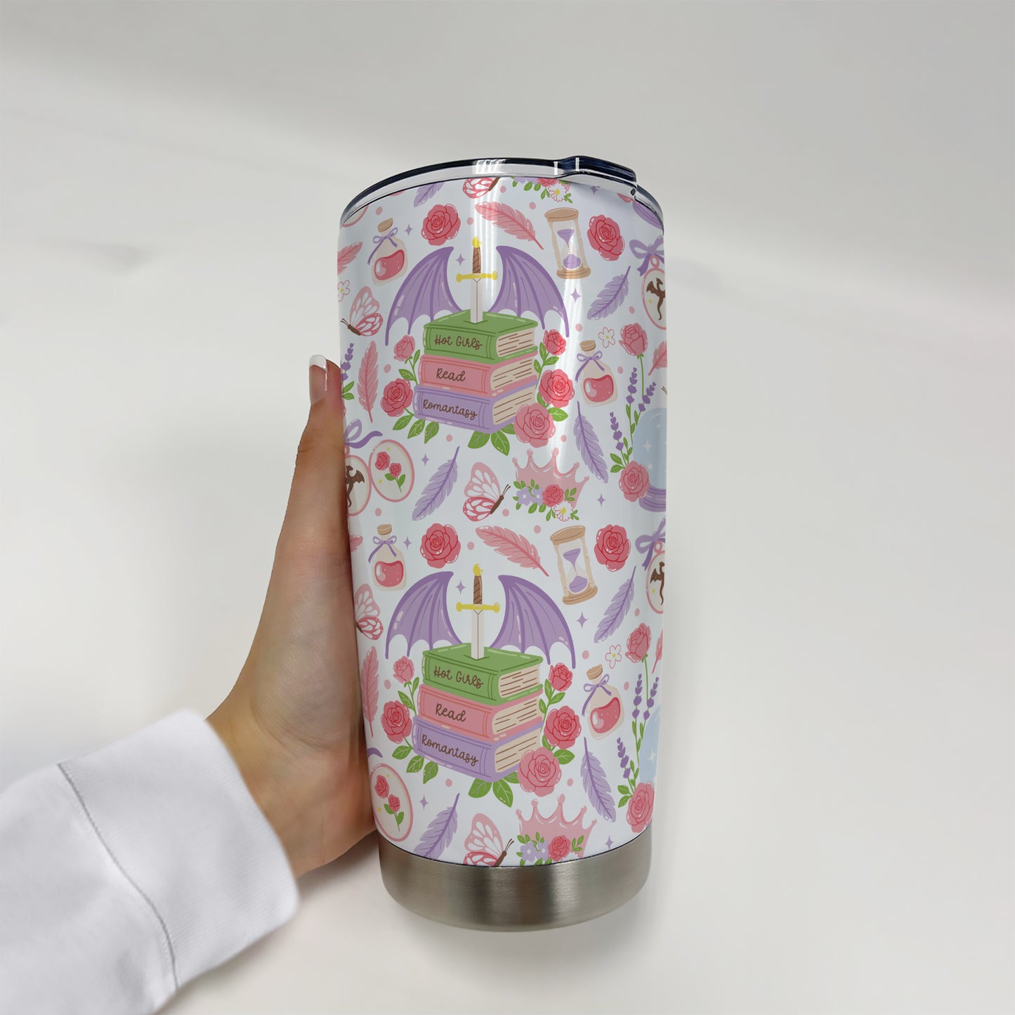 Romantasy Dragon Tumbler – 20oz & 40oz Fantasy Book Cup