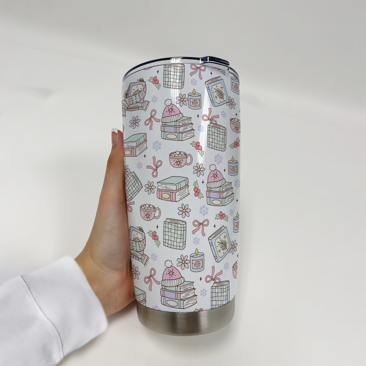 Cozy Bookish Tumbler – 20oz & 40oz Relaxed Reader Cup