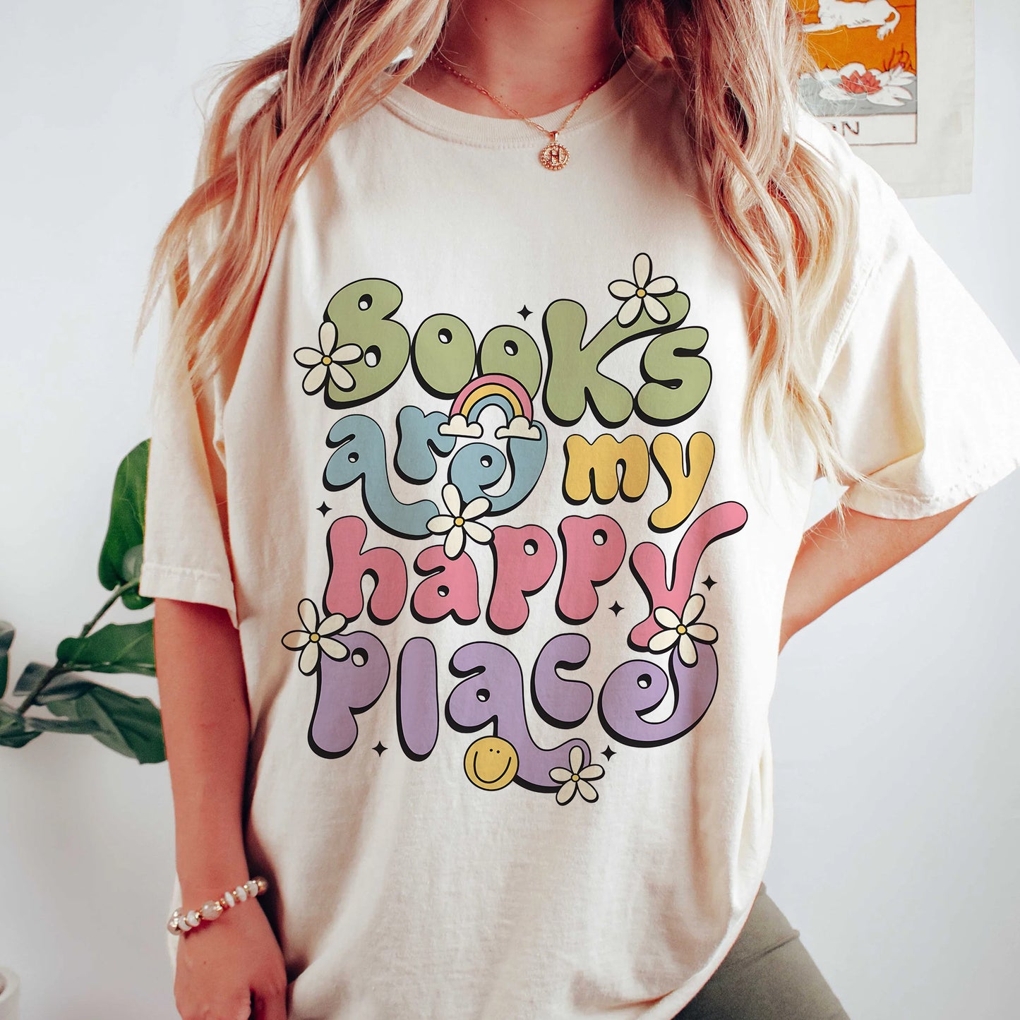 Books Are My Happy Place Comfort Colors T-Shirt