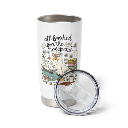 All Booked for the Weekend Bookish Tumbler