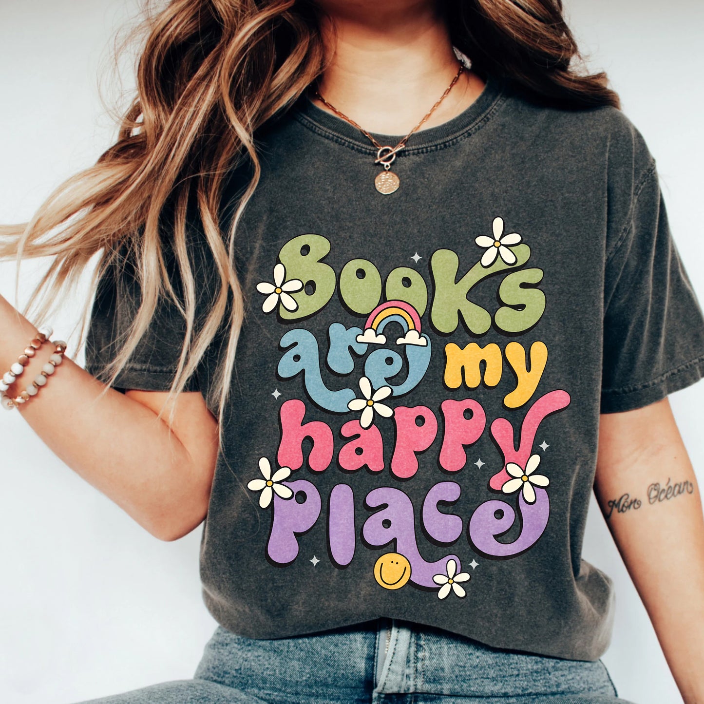 Books Are My Happy Place Comfort Colors T-Shirt