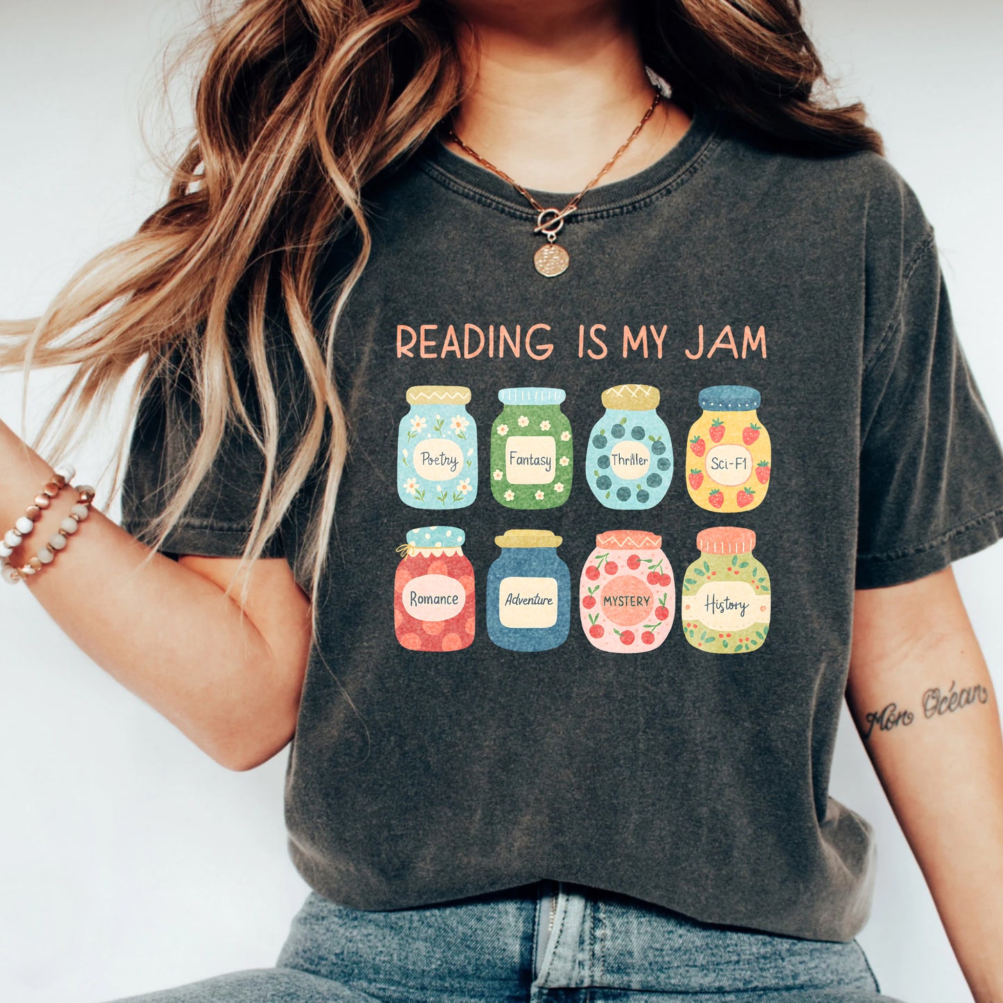 Reading Is My Jam Comfort Colors Graphic Tee