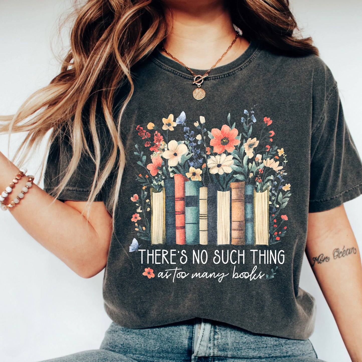 No Such Thing as Too Many Books Comfort Colors Tee