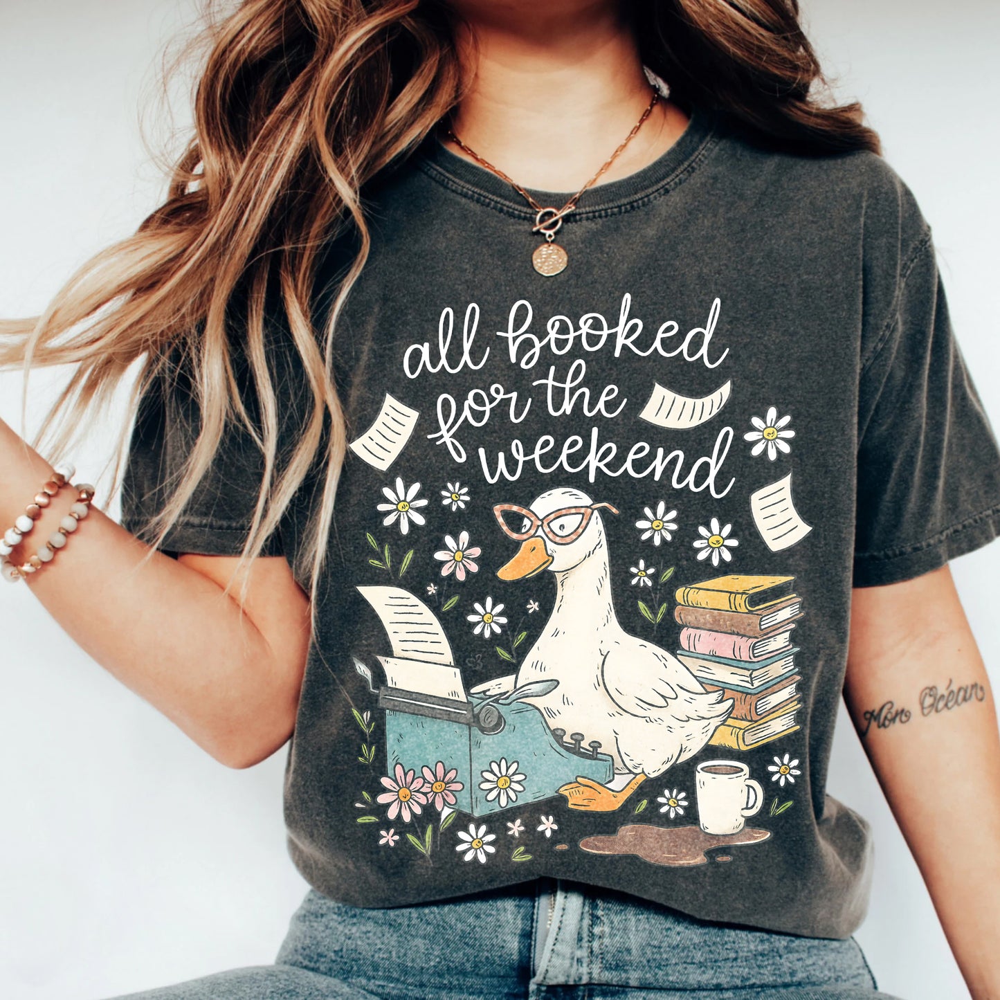 All Booked for the Weekend Comfort Colors Graphic Tee | Bookish Goose T-Shirt