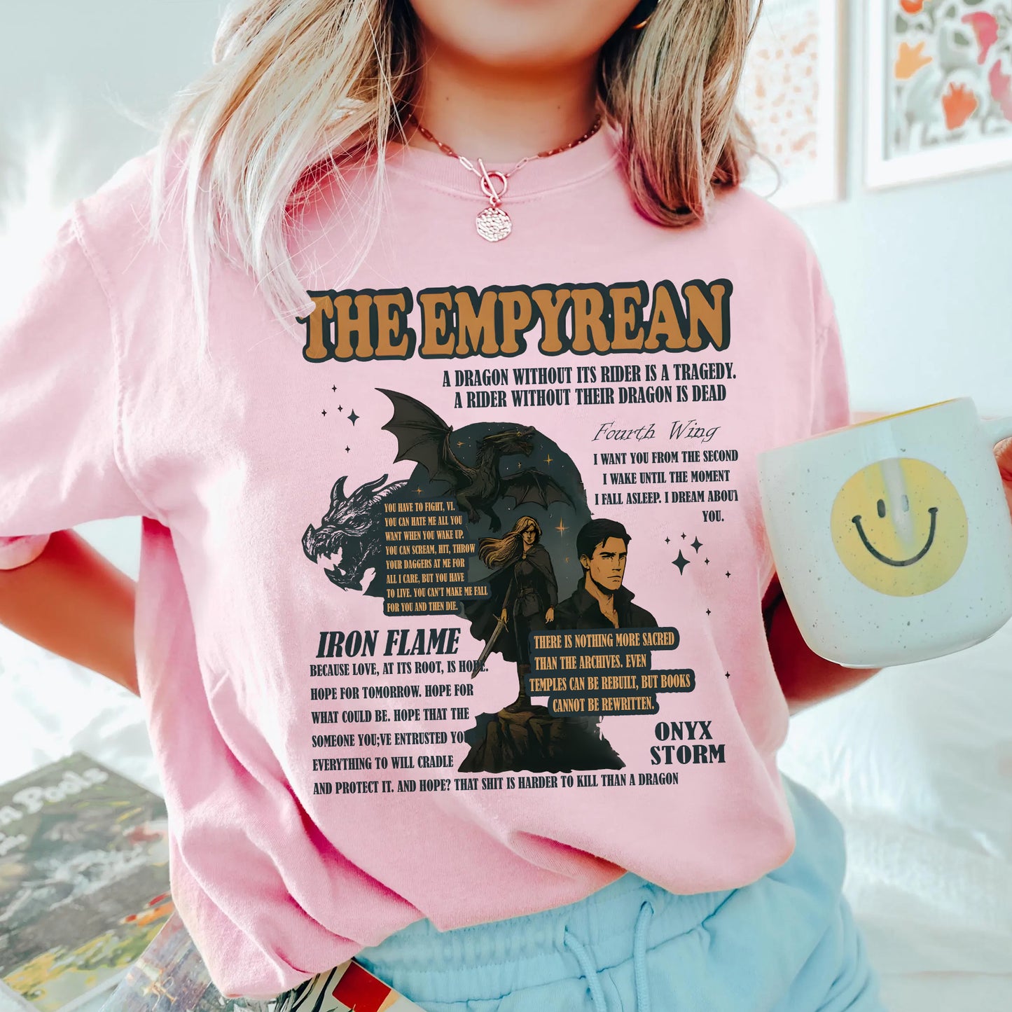 The Empyrean Comfort Colors T-Shirt – Fourth Wing & Iron Flame Quotes