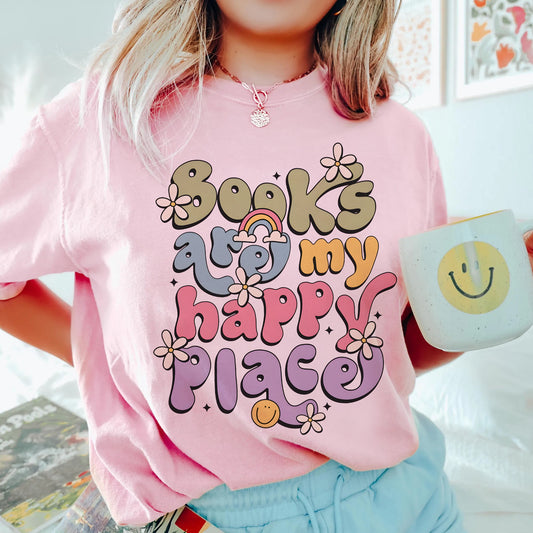 Books Are My Happy Place Comfort Colors T-Shirt