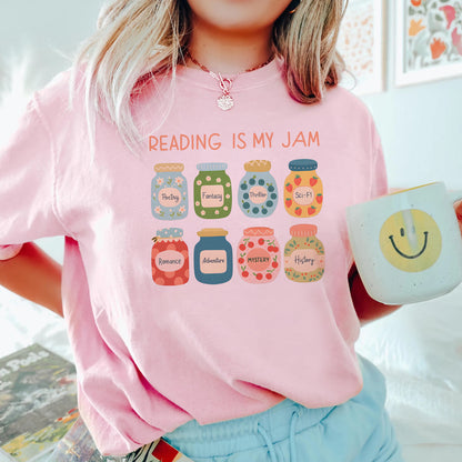 Reading Is My Jam Comfort Colors Graphic Tee