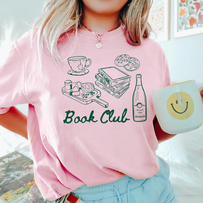 Book Club Snacks Comfort Colors Graphic Tee