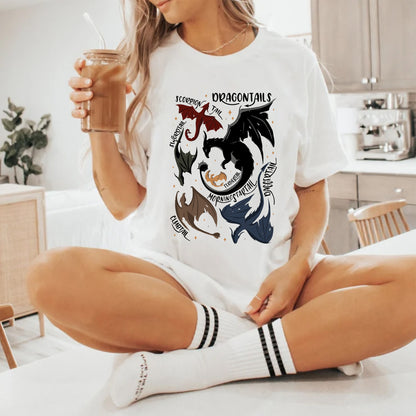 Dragontails T-Shirt | Fourth Wing Fantasy Dragon Tee