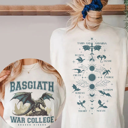 Basgiath War College T shirt Fourth Wing Fantasy Tee