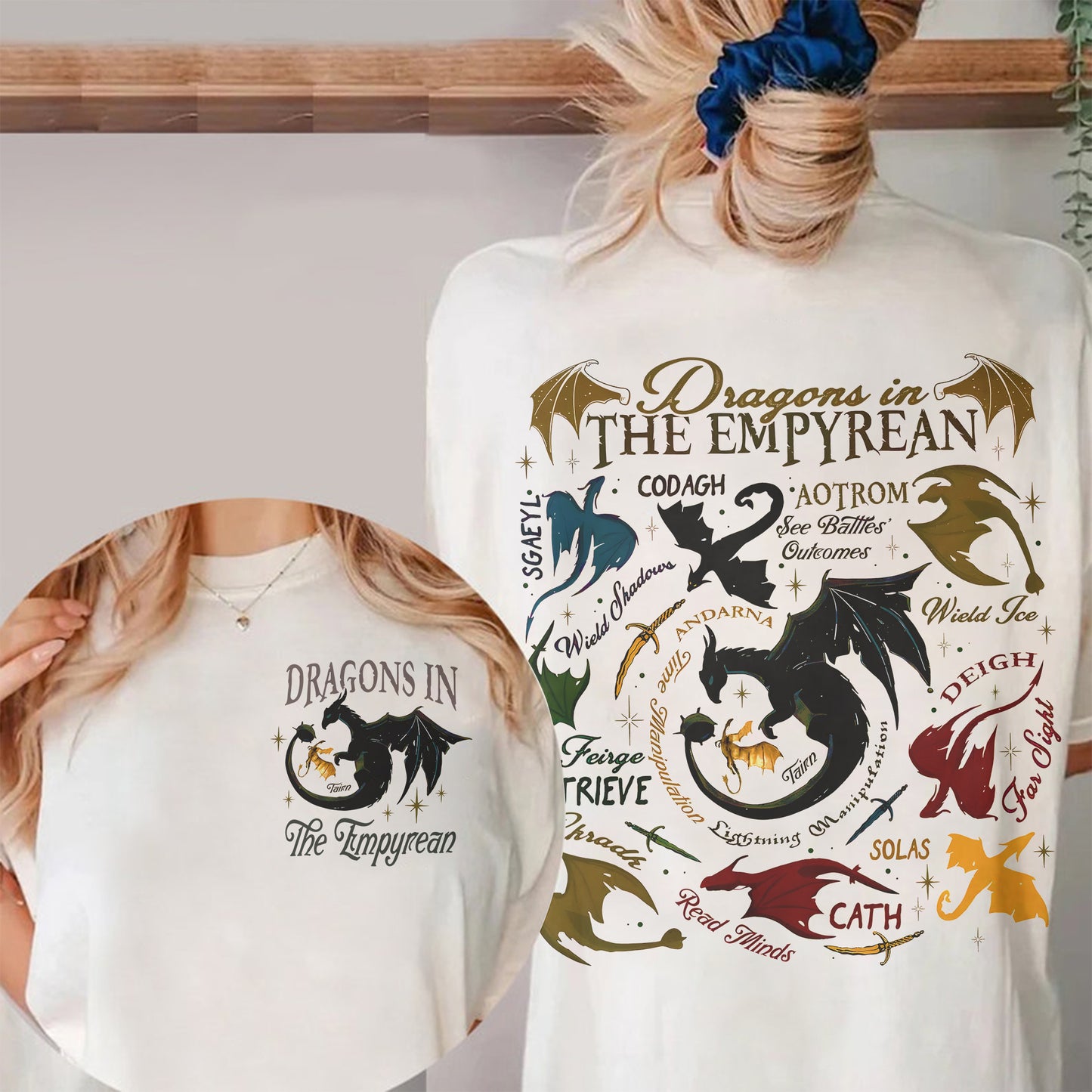 Dragons of The Empyrean Comfort Colors T-Shirt – Fourth Wing Dragon Map Tee