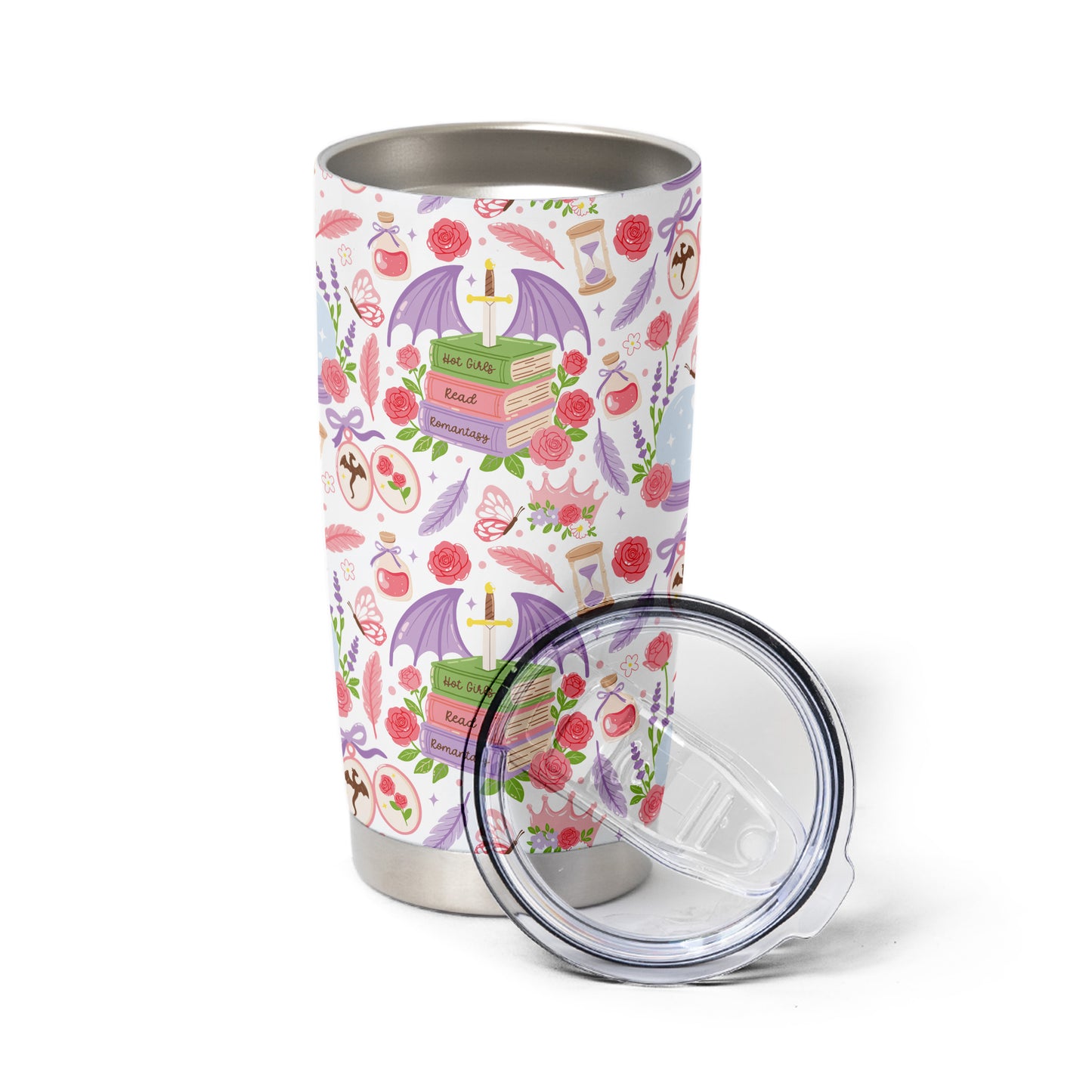 Romantasy Dragon Tumbler – 20oz & 40oz Fantasy Book Cup