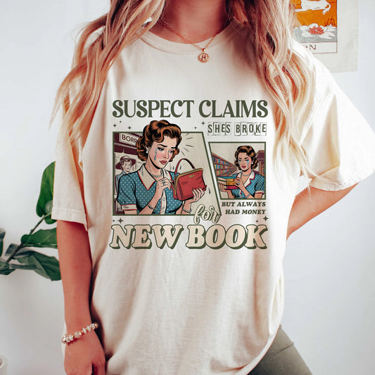 Money for New Books Comfort Colors Graphic Tee – Retro Reader Style