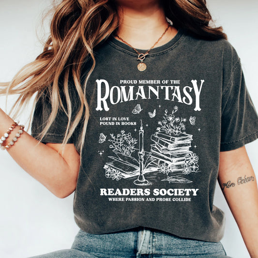 Romantasy Readers Society Tee – Passion & Prose Edition