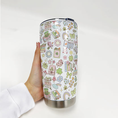 Pastel Bookish Charm Stainless Steel Tumbler