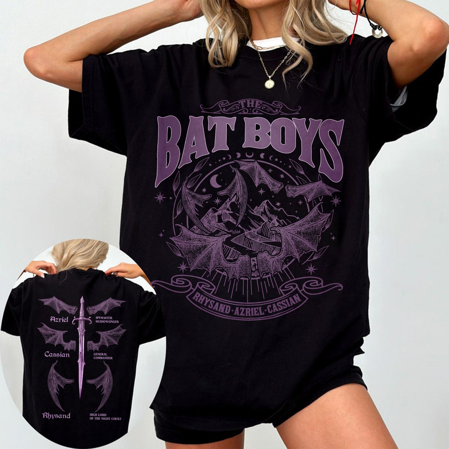 The Bat Boys Comfort Colors T-Shirt – Night Court Sword & Wings Edition