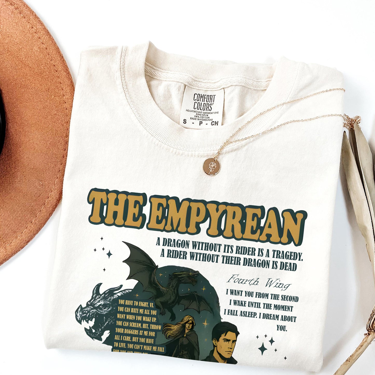 The Empyrean Comfort Colors T-Shirt – Fourth Wing & Iron Flame Quotes