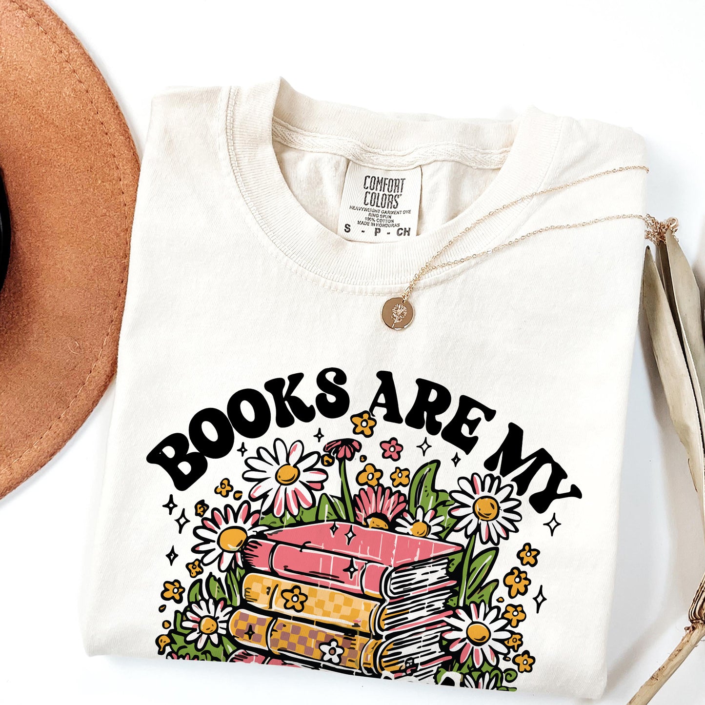 Books Are My Therapy Comfort Colors Graphic Tee