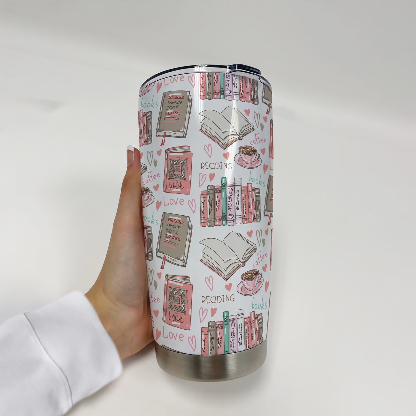 Reading Coffee Love Tumbler – 20oz & 40oz Bookish Cup