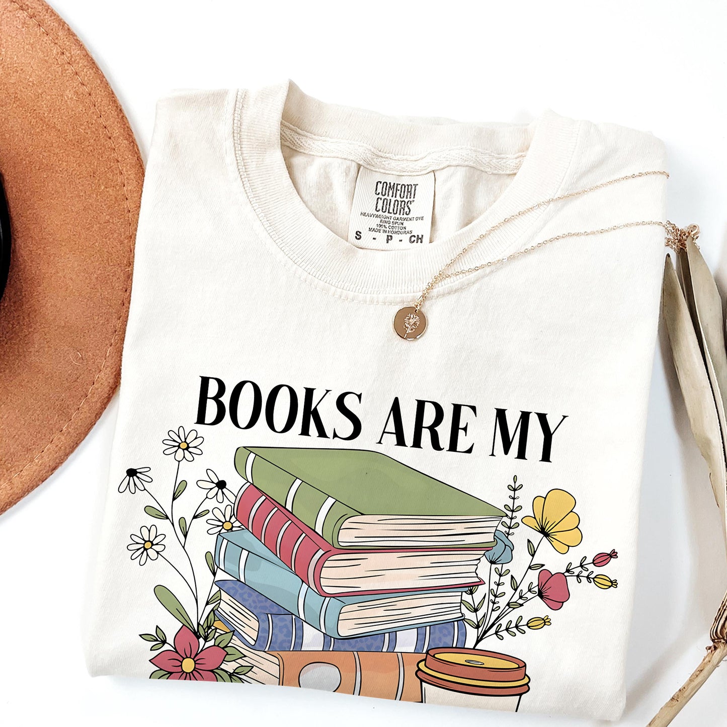Books Are My Therapy Comfort Colors Graphic Tee
