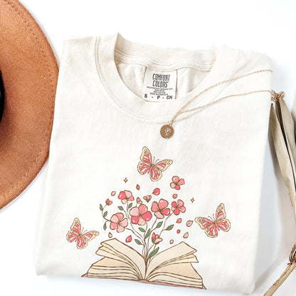 Floral Book Magic Comfort Colors T-Shirt