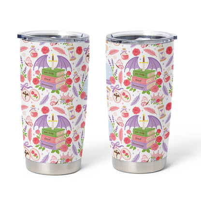 Romantasy Dragon Tumbler – 20oz & 40oz Fantasy Book Cup