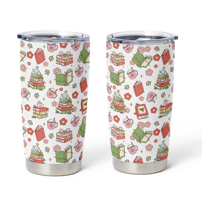 Whimsical Holiday Book Tumbler – 20oz & 40oz Cozy Gift Cup