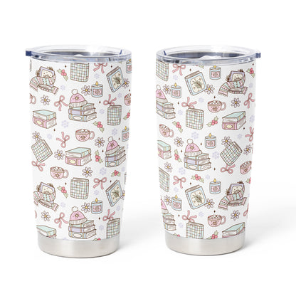 Cozy Bookish Tumbler – 20oz & 40oz Relaxed Reader Cup