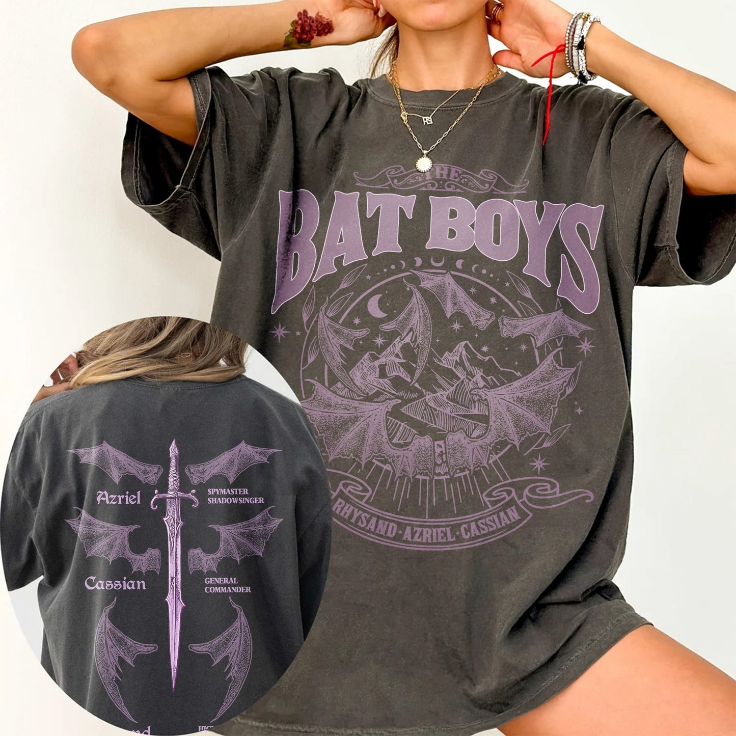The Bat Boys Comfort Colors T-Shirt – Night Court Sword & Wings Edition
