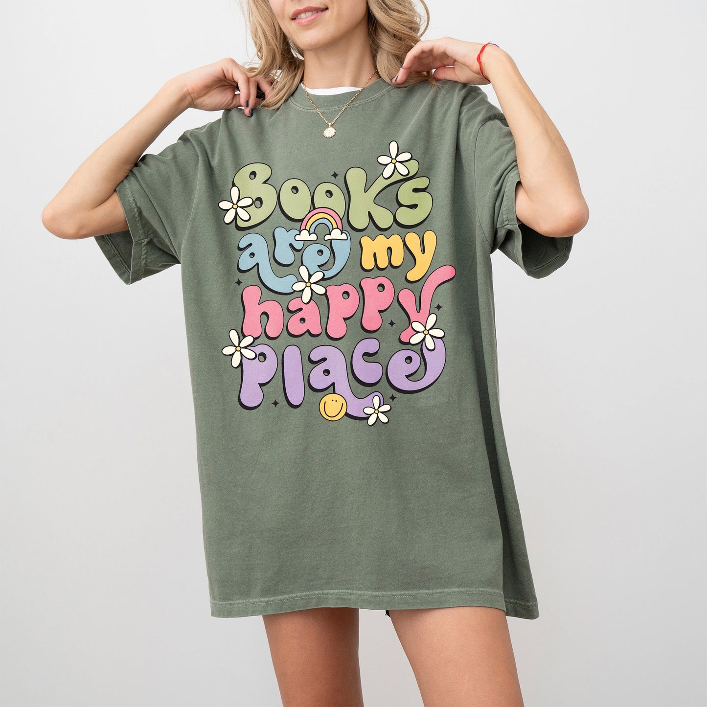 Books Are My Happy Place Comfort Colors T-Shirt