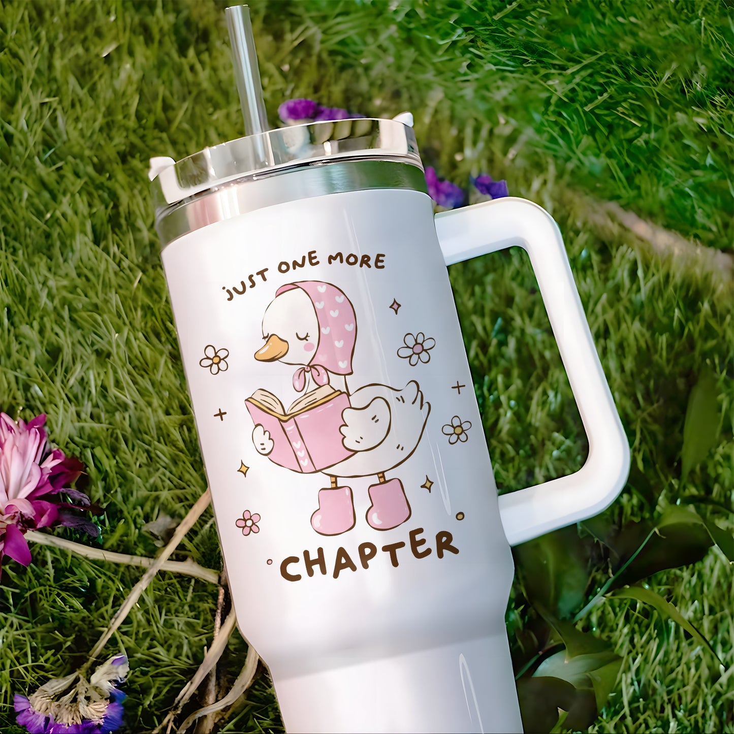 Just One More Chapter Duck Tumbler