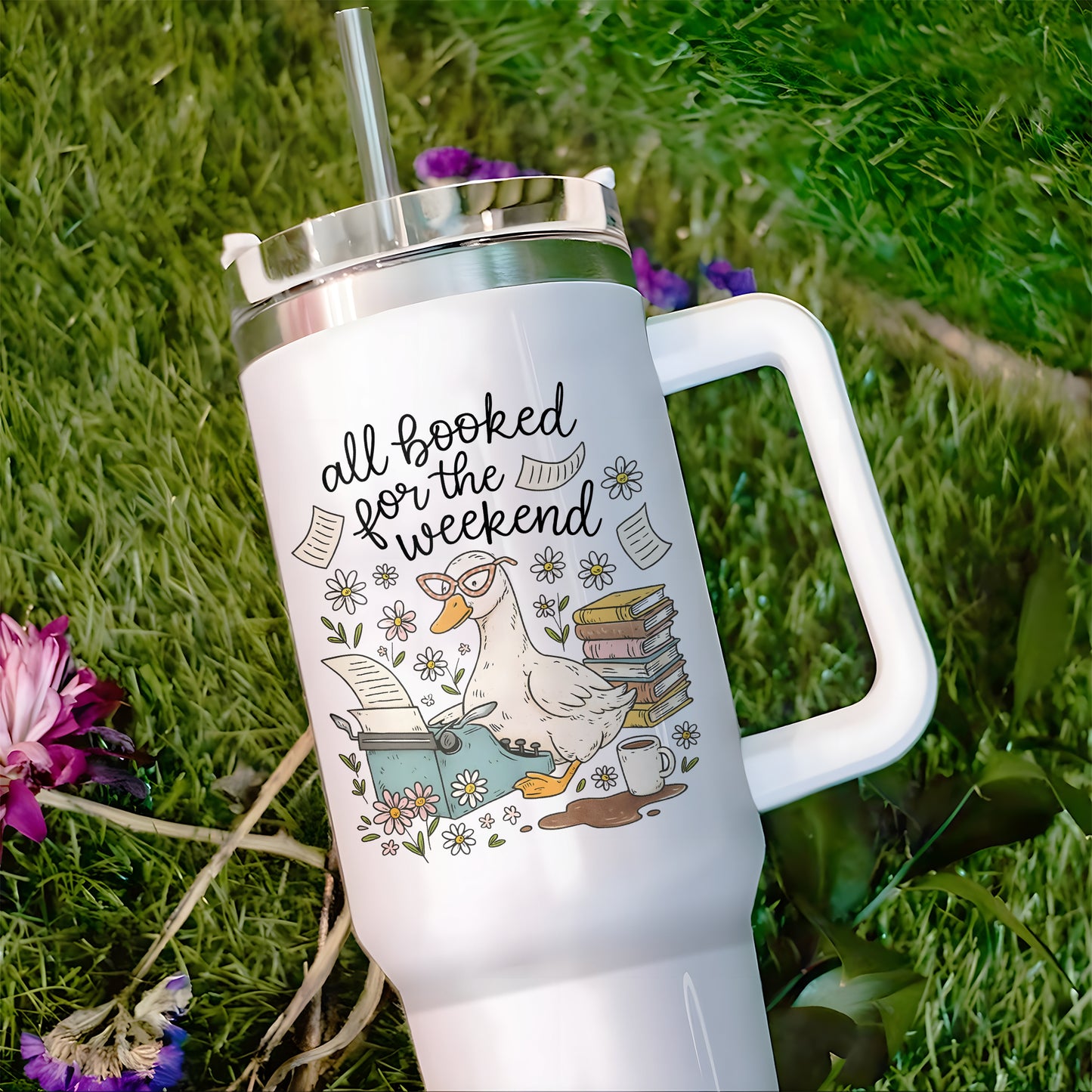 All Booked for the Weekend Bookish Tumbler
