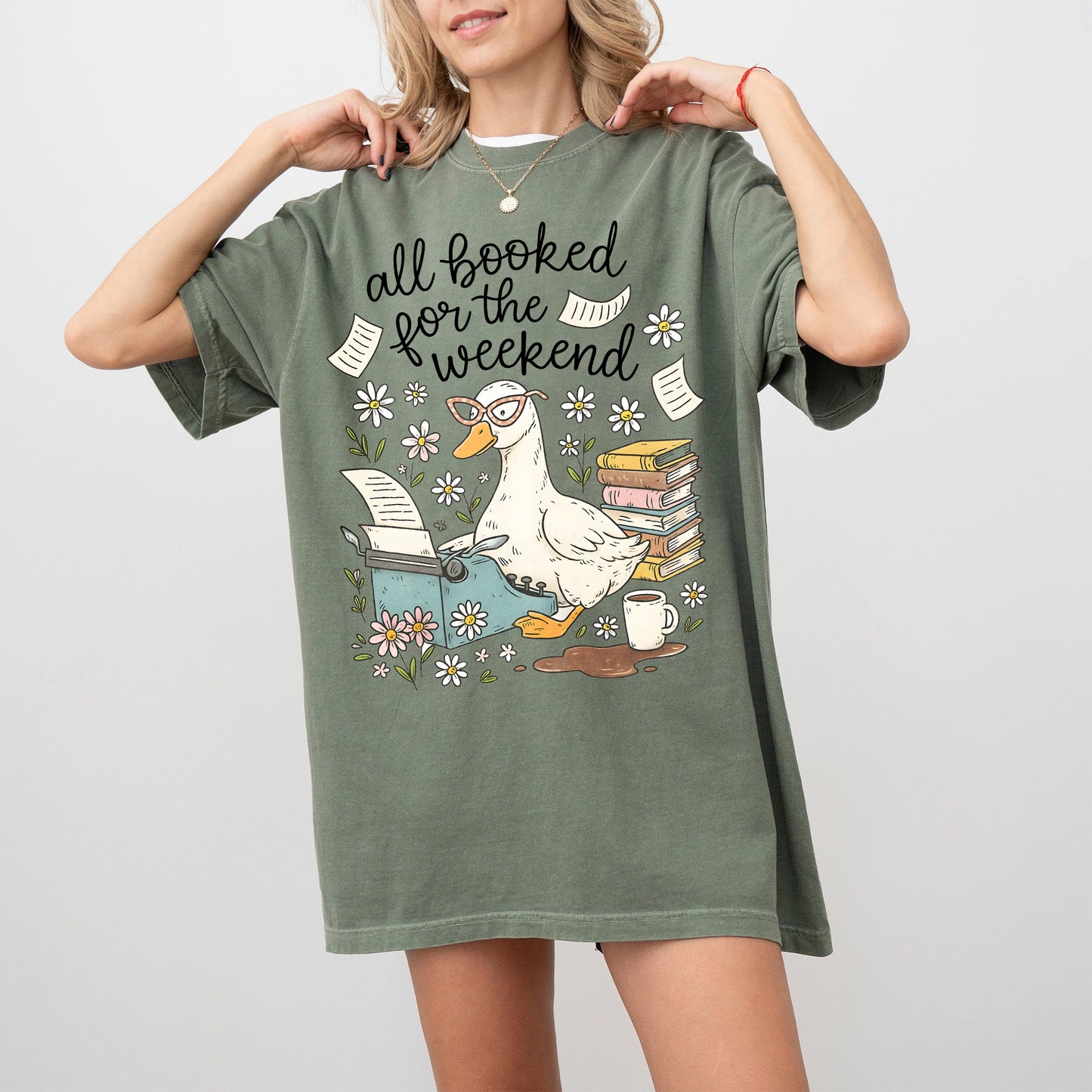 All Booked for the Weekend Comfort Colors Graphic Tee | Bookish Goose T-Shirt
