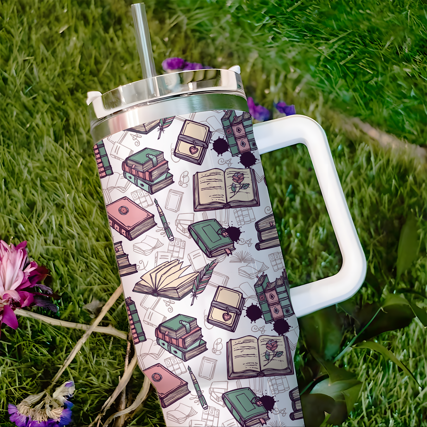 Romantasy Books & Quill Tumbler