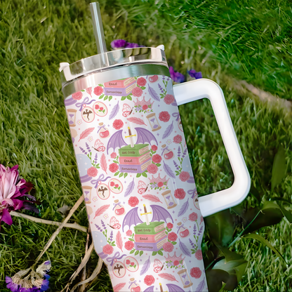 Romantasy Dragon Tumbler – 20oz & 40oz Fantasy Book Cup