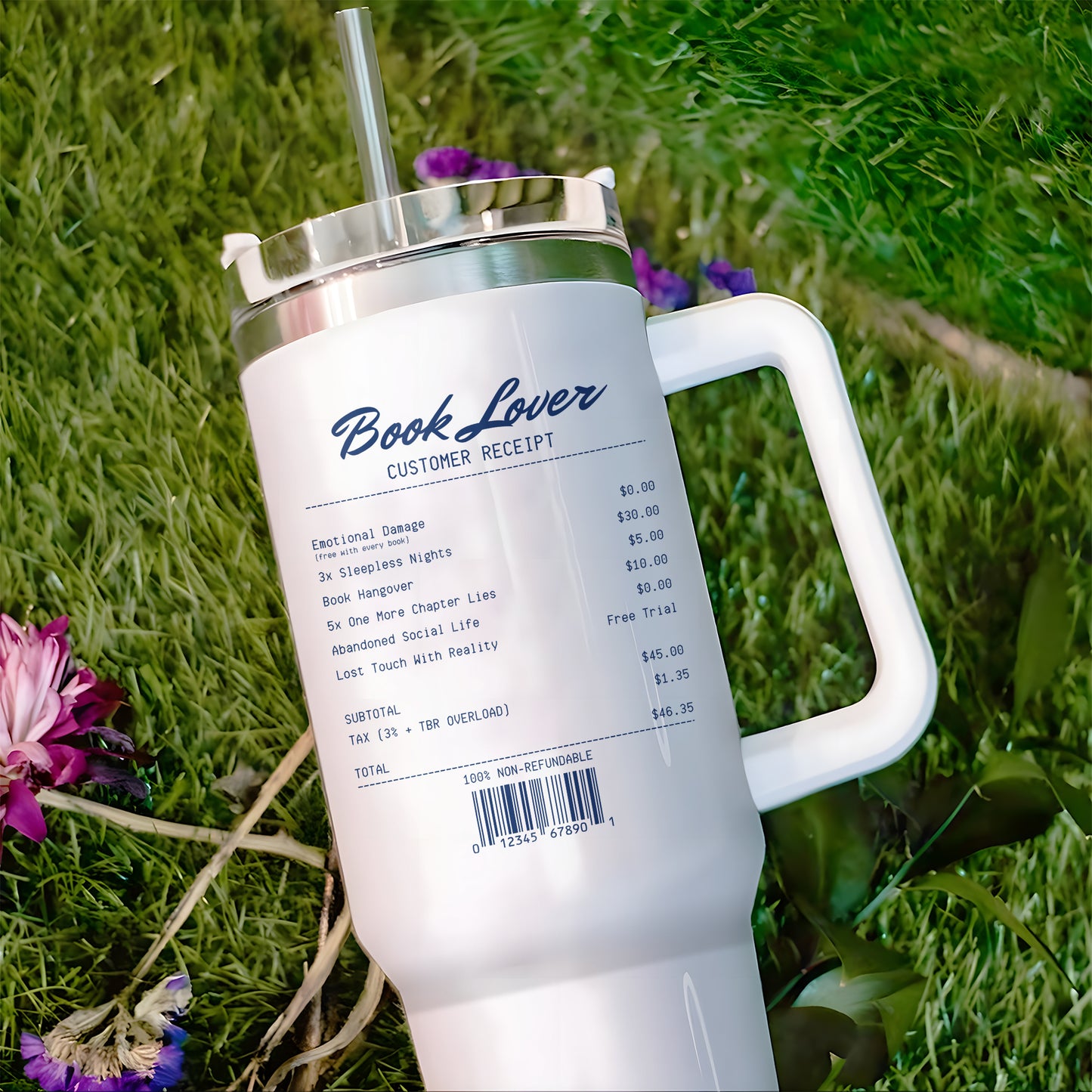 Book Lover Receipt Stainless Steel Tumbler