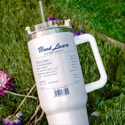 Book Lover Receipt Stainless Steel Tumbler