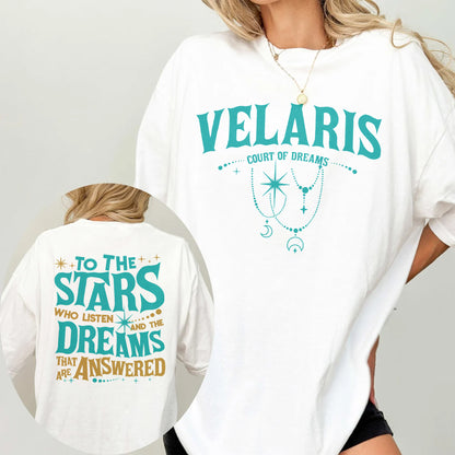 Velaris Court of Dreams Comfort Colors T-Shirt – ACOTAR Star Quote Tee