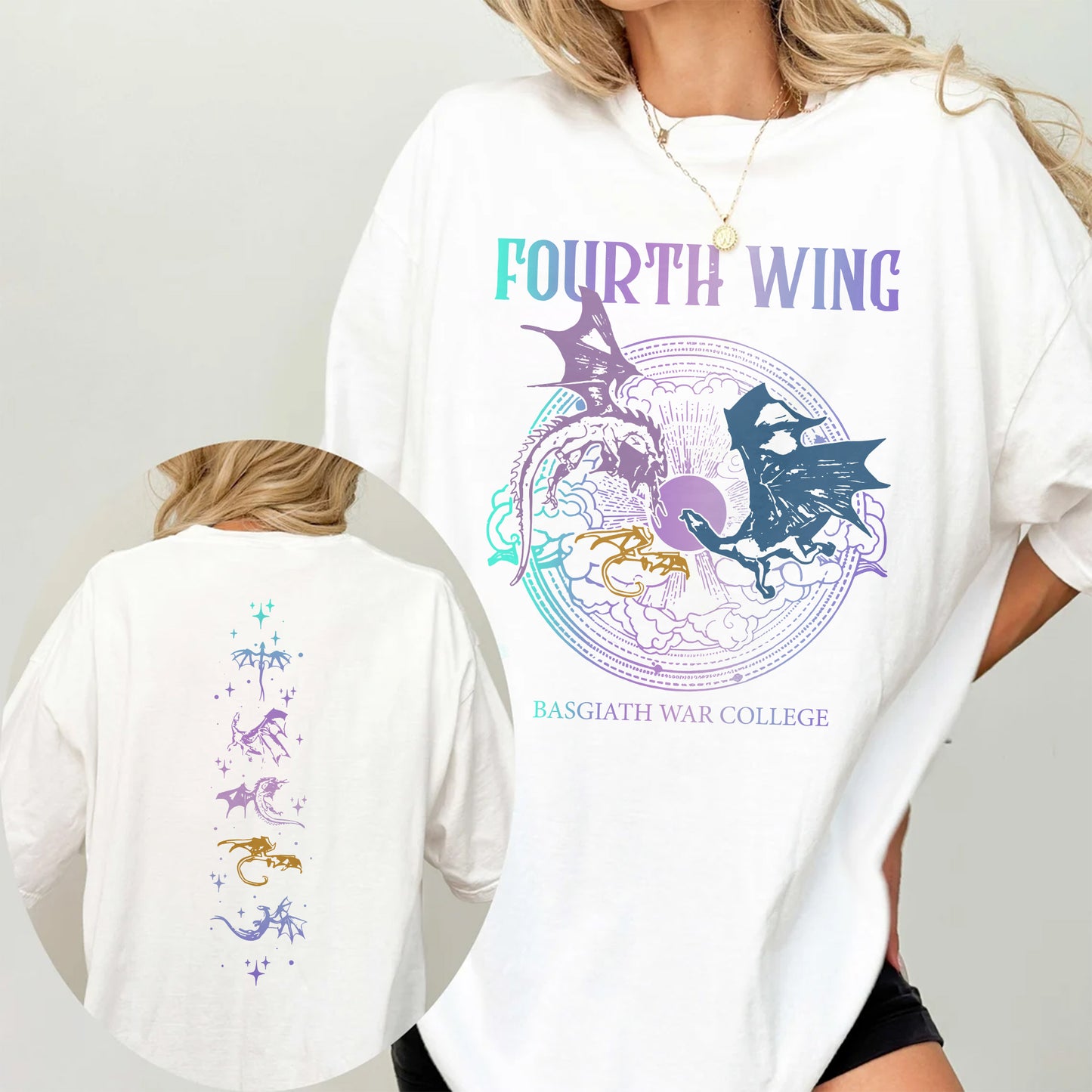 Fourth Wing Comfort Colors Tee – Basgiath War College Dragons
